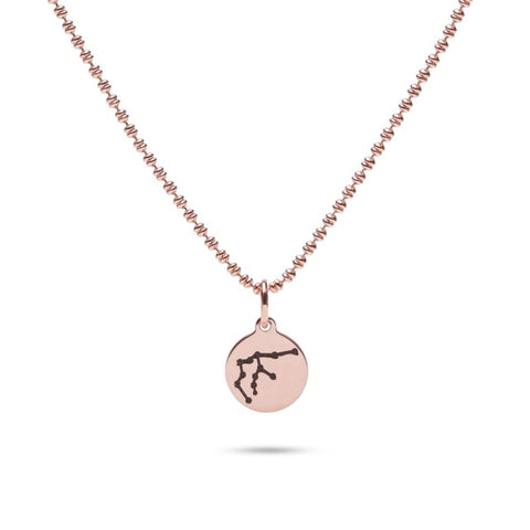 MILLENNE Match The Stars Aquarius Celestial Constellation Rose Gold Pendant with 925 Sterling Silver