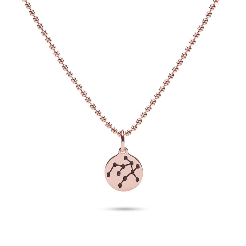 MILLENNE Match The Stars Gemini Celestial Constellation Rose Gold Pendant with 925 Sterling Silver
