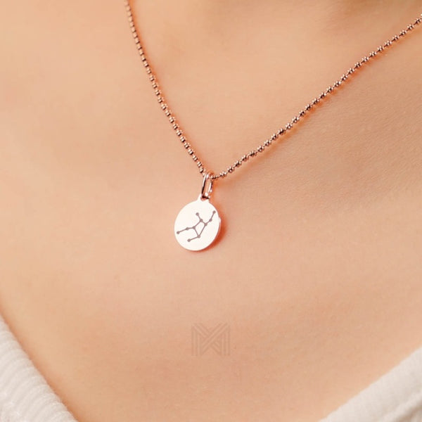 MILLENNE Match The Stars Virgo Celestial Constellation Rose Gold Pendant with 925 Sterling Silver