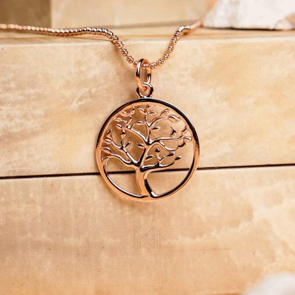 MILLENNE Millennia 2000 Scattered Tree of Life Rose Gold Pendant with 925 Sterling Silver