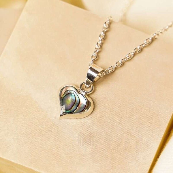 MILLENNE Millennia 2000 Abalone Shell Heart Silver Pendant with 925 Sterling Silver