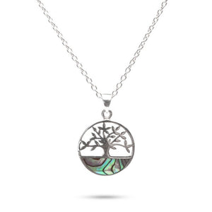 MILLENNE Millennia 2000 Abalone Shell Tree Of Life Silver Pendant with 925 Sterling Silver