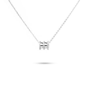 MILLENNE Made For The Night Orbit Studded Cubic Zirconia White Gold Necklace with 925 Sterling Silver