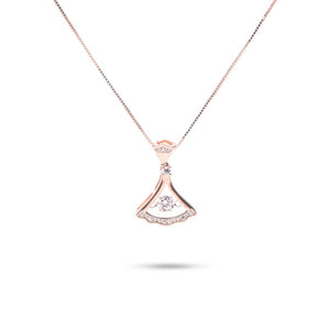 MILLENNE Made For The Night Trinity Cubic Zirconia Rose Gold Necklace with 925 Sterling Silver