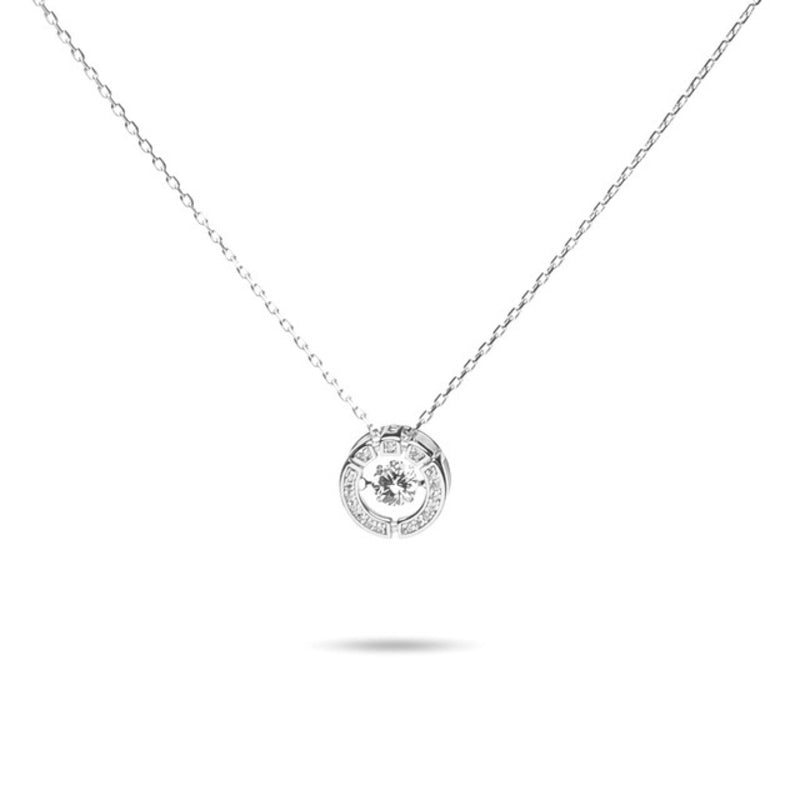 MILLENNE Made For The Night Encircle Cubic Zirconia White Gold Necklace with 925 Sterling Silver