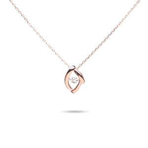 MILLENNE Made For The Night Marquee Cubic Zirconia Rose Gold Necklace with 925 Sterling Silver
