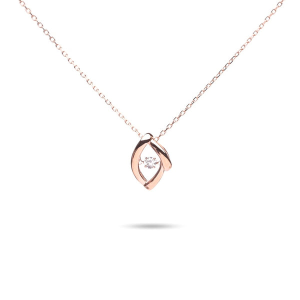 MILLENNE Made For The Night Marquee Cubic Zirconia Rose Gold Necklace with 925 Sterling Silver