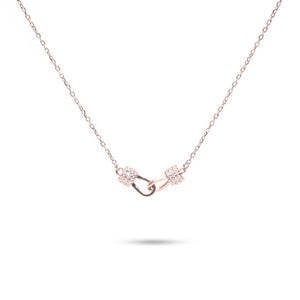 MILLENNE Millennia 2000 Diamond Forever Linked Cubic Zirconia Rose Gold Necklace with 925 Sterling Silver