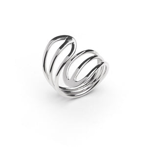 MILLENNE Minimal Open Airy Wire Silver Ring with 925 Sterling Silver