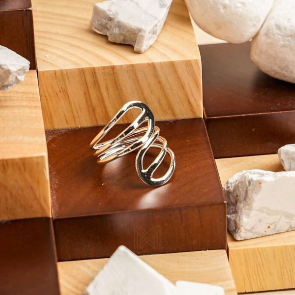 MILLENNE Minimal Open Airy Wire Silver Ring with 925 Sterling Silver