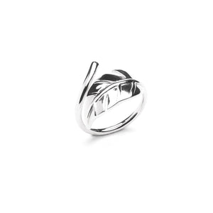 MILLENNE Millennia 2000 Mockup Leaf Curly Silver Adjustable Ring with 925 Sterling Silver
