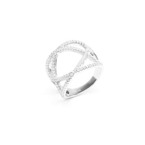 MILLENNE Made For The Night Statement Cubic Zirconia Rhodium Ring with 925 Sterling Silver