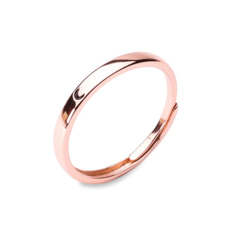 MILLENNE Minimal Moon Band Rose Gold Ring with 925 Sterling Silver