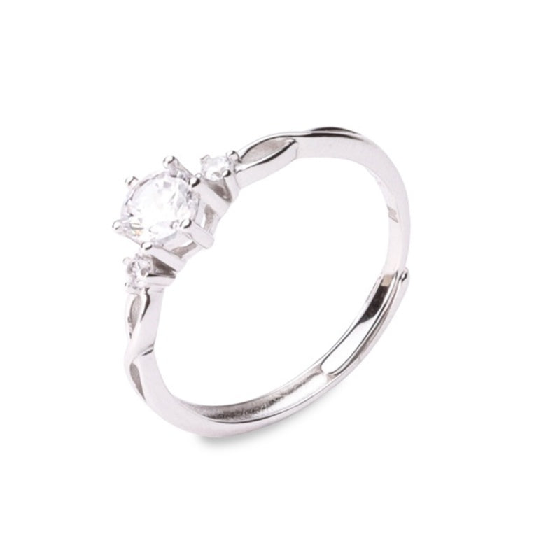 MILLENNE Made For The Night Diamonds are Forever Cubic Zirconia White Gold Ring with 925 Sterling Silver