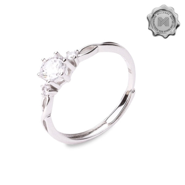 MILLENNE Made For The Night Diamonds are Forever Cubic Zirconia White Gold Ring with 925 Sterling Silver