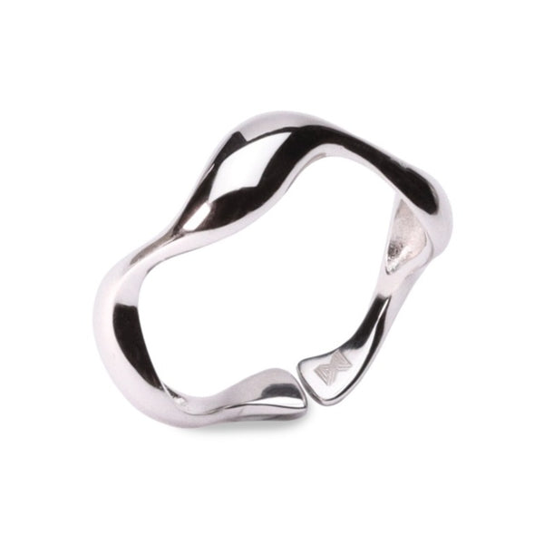 MILLENNE Millennia 2000 Rythymic Stackable White Gold Ring with 925 Sterling Silver