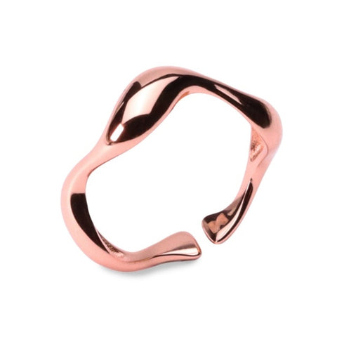 MILLENNE Millennia 2000 Rythymic Stackable Rose Gold Ring with 925 Sterling Silver