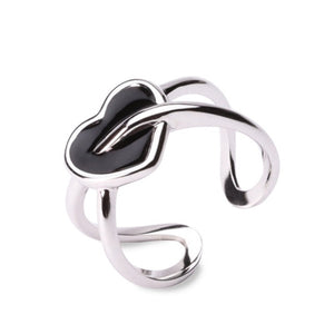 MILLENNE Millennia 2000 Gothic Heart White Gold Ring with 925 Sterling Silver