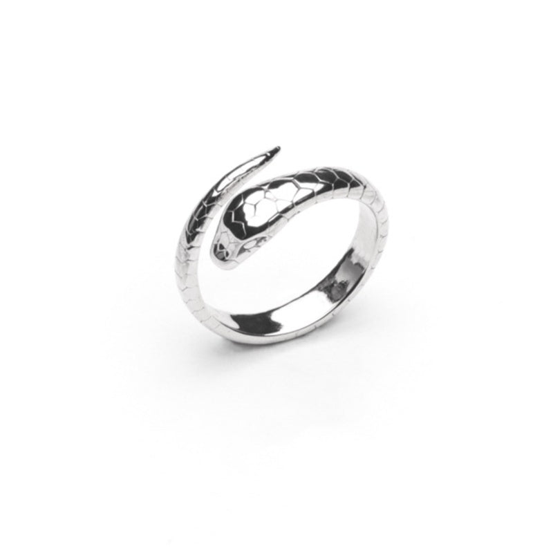 MILLENNE Millennia 2000 Statement Serpent Silver Adjustable Ring with 925 Sterling Silver