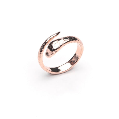 MILLENNE Millennia 2000 Statement Serpent Rose Gold Adjustable Ring with 925 Sterling Silver