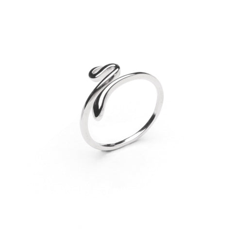 MILLENNE Millennia 2000 Sleek Serpent Silver Adjustable Ring with 925 Sterling Silver