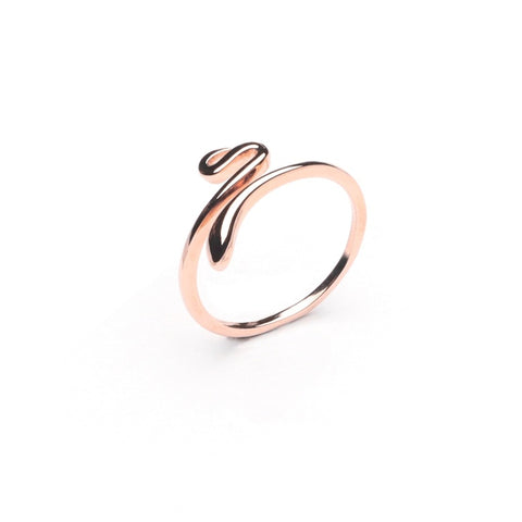 MILLENNE Millennia 2000 Sleek Serpent Rose Gold Adjustable Ring with 925 Sterling Silver