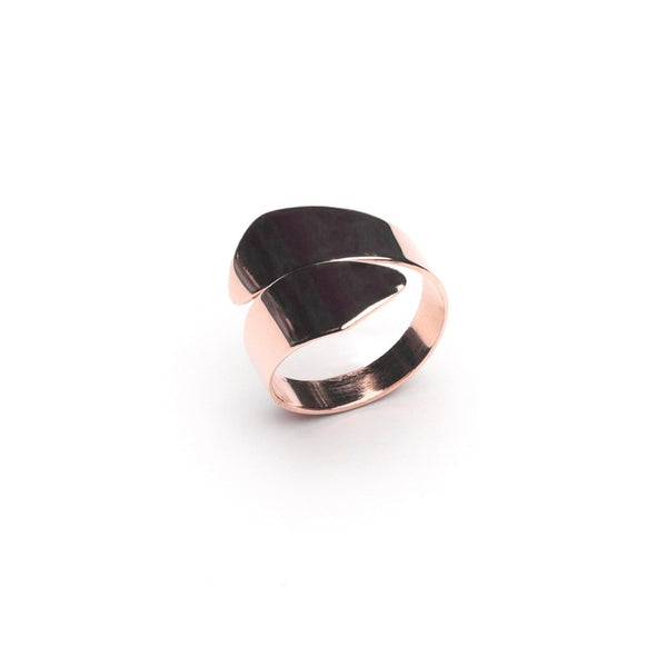 MILLENNE Minimal Broad Rose Gold Ring with 925 Sterling Silver