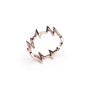 MILLENNE Millennia 2000 Heart Beat Rose Gold Ring with 925 Sterling Silver