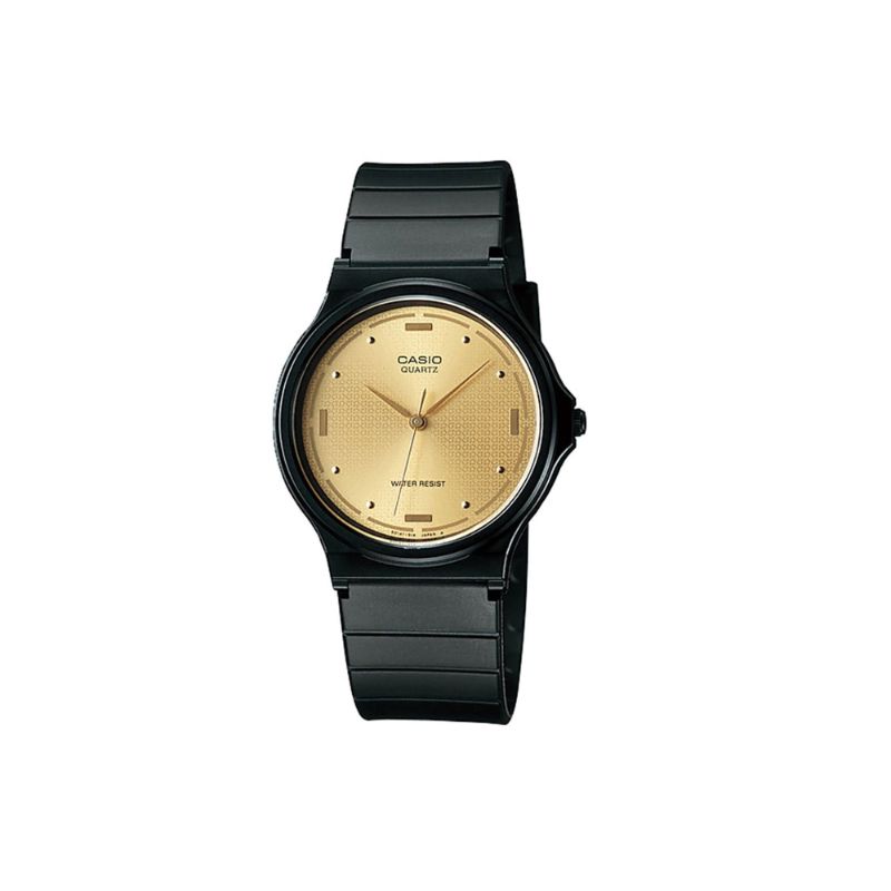 Casio Men's Analog Watch MQ-76-9AL Gold Dial with Black Resin Band Casual Watch