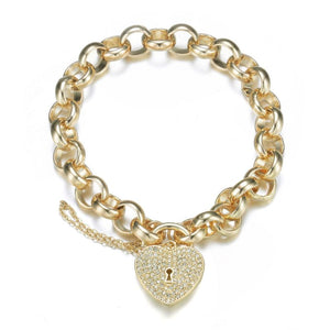 Mestige Golden Heart-throb Bracelet with Swarovski® Crystals