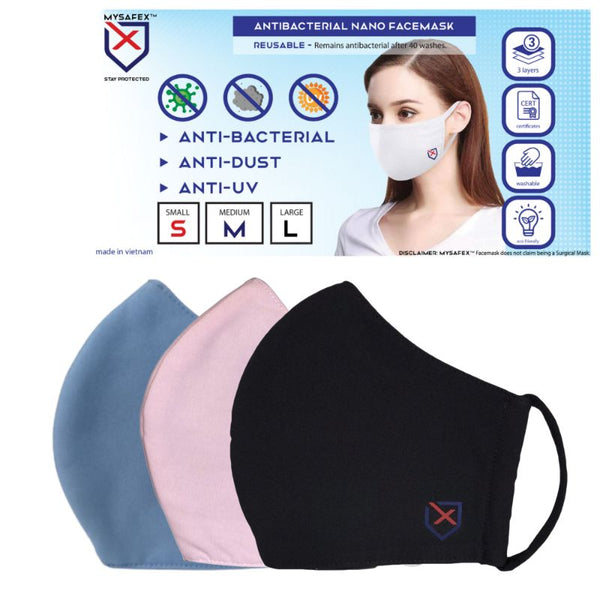 MYSAFEX™ Reusable & Washable Antibacterial Nano Face Mask For Kids, Women & Men - Family Pack(3pcs)