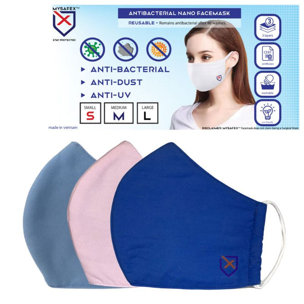 MYSAFEX™ Reusable & Washable Antibacterial Nano Face Mask For Kids, Women & Men - Family Pack(3pcs)