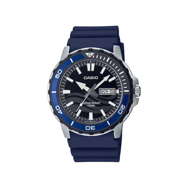 Casio Men's Analog Watch MTD-125-2AV Blue dial with Blue Resin Band Watch for men