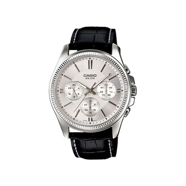 Casio Men's Analog Watch MTP-1375L-7AV Black Leather Watch