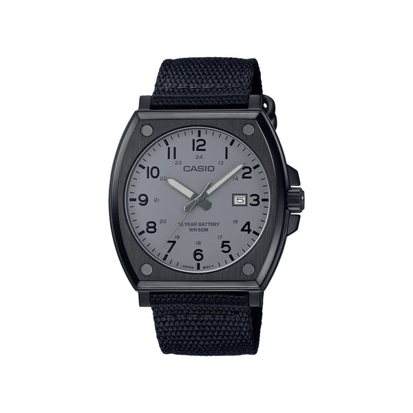 Casio Men's Analog Watch MTP-E715C-8AV Grey Nylon Band watch for mens