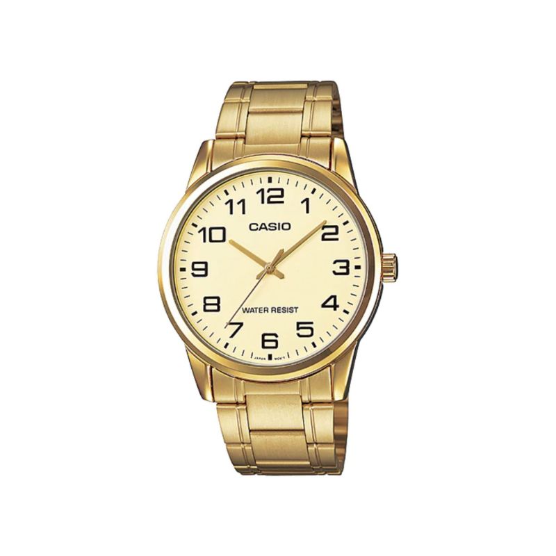Casio Men's Analog MTP-V001G-9B Stainless Steel Band Gold Watch