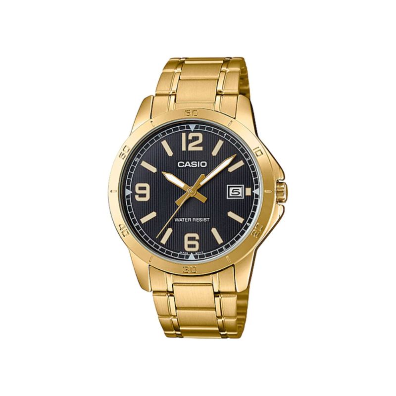 Casio Men's Analog MTP-V004G-1B Stainless Steel Band Gold Watch