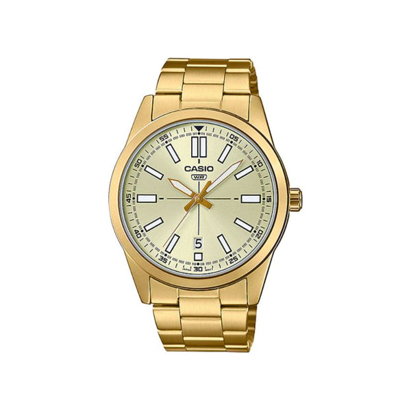 Casio Men's Analog Watch MTP-VD02G-9E Gold Stainless Steel Watch