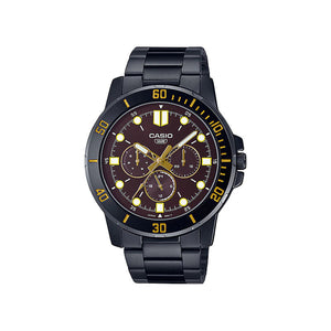 Casio Men's Chronograph Watch MTP-VD300B-5E Black Stainless Steel Band Watch for Men