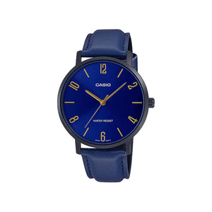 Casio Men's Analog Watch MTP-VT01BL-2B Blue Leather Watch for Men