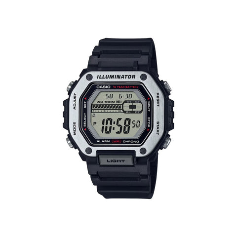 Casio MWD-110H-1AV Men's Digital Watch with Black Resin Band and 10-Year Battery Life