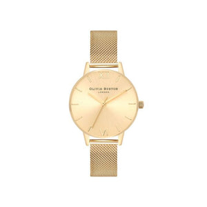 Olivia Burton Women s Analog Sunray Dial Gold Mesh Watch OB16MD85 The Wola
