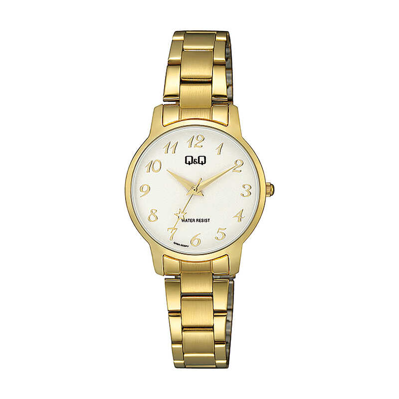 Q&Q Watch by Citizen Q48A-003PY Women Analog Watch with Gold Stainless Steel Strap