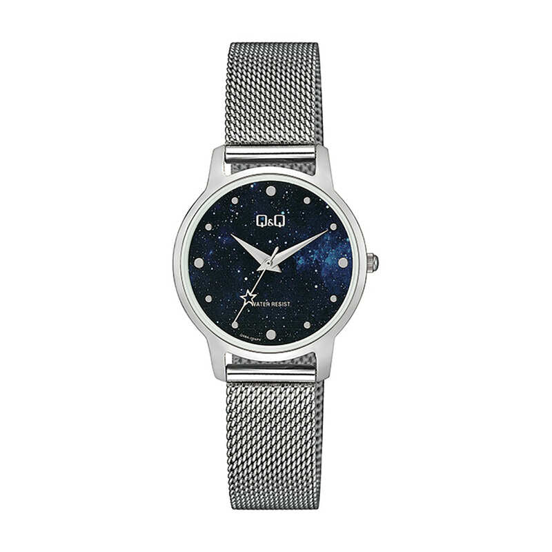 Q&Q Watch by Citizen Q48A-004PY Women Analog Watch with Black Stainless Steel Strap