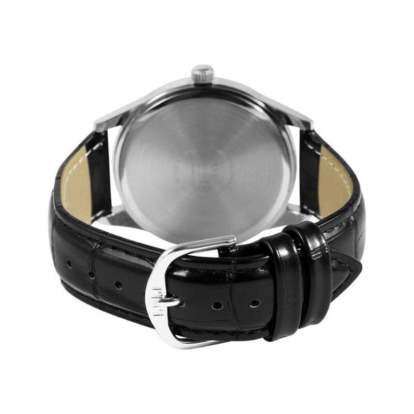 Q&Q Watch by Citizen Q59A-004PY Men Analog Watch with Black Leather Strap