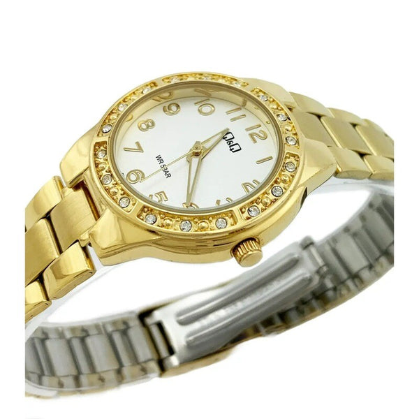 Q&Q Watch by Citizen Q691J014Y Women Analog Watch with Gold Stainless Steel Strap