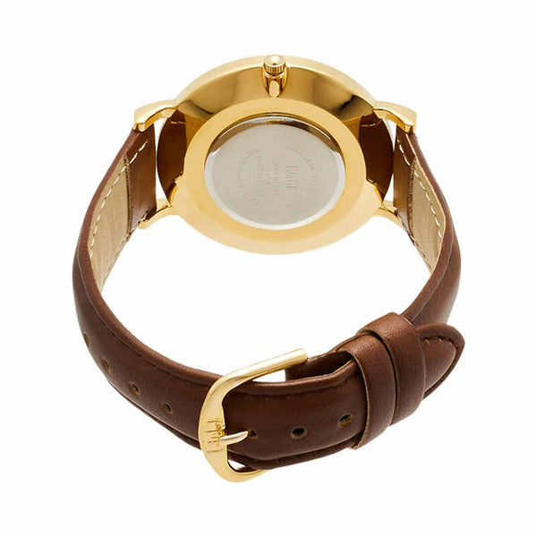 Q&Q Watch by Citizen Q978J104Y Men Analog Watch with Brown Leather Strap
