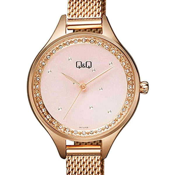 Q&Q Watch by Citizen QB73J002Y Women Analog Watch with Rose Gold Stainless Steel Strap