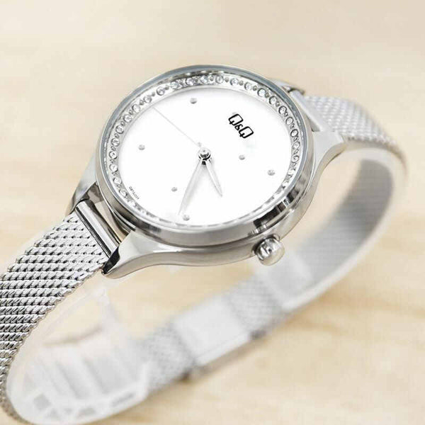Q&Q Watch by Citizen QB73J201Y Women Analog Watch with Silver Stainless Steel Strap