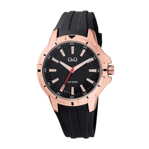 Q&Q Watch by Citizen QC18J102Y Men Analog Watch with Black Resin Strap